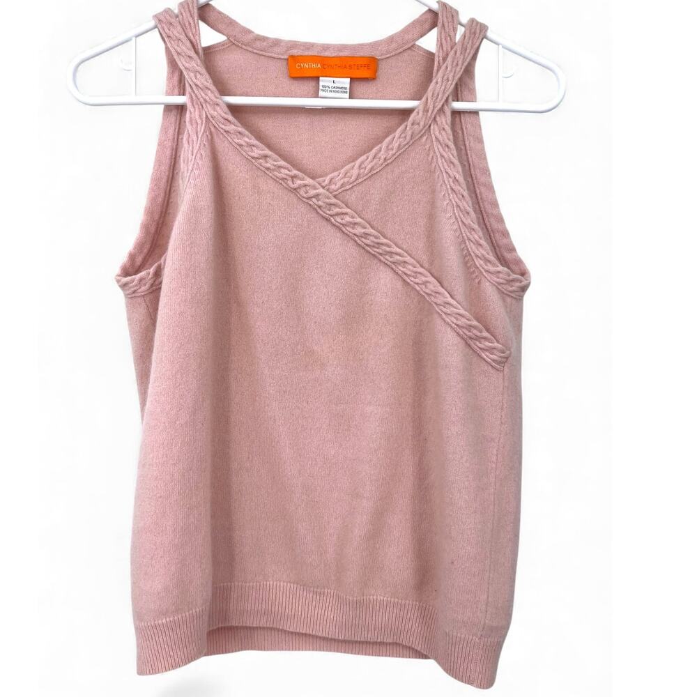 CYNTHIA STEFFE | M | Pure 100% Casher Knit Top Sweater Tank Sleeveless Women